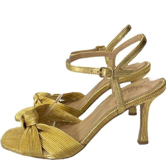 Jewel Badgley Mischka Women's Hydee Knot Stiletto Evening Sandals Size 8 Gold - Picture 8 of 8